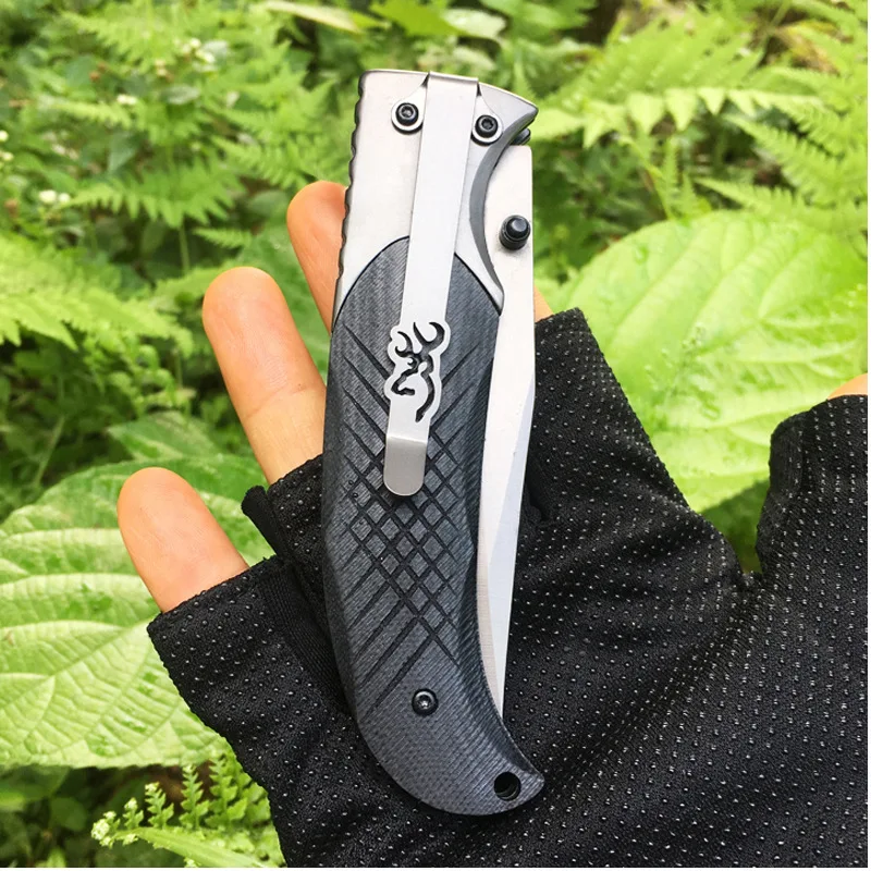 

Hysenss 377 Titanium Tactical Folding Knife G10 Handle Outdoor Camping Hunting Survival Rescue Pocket Knife