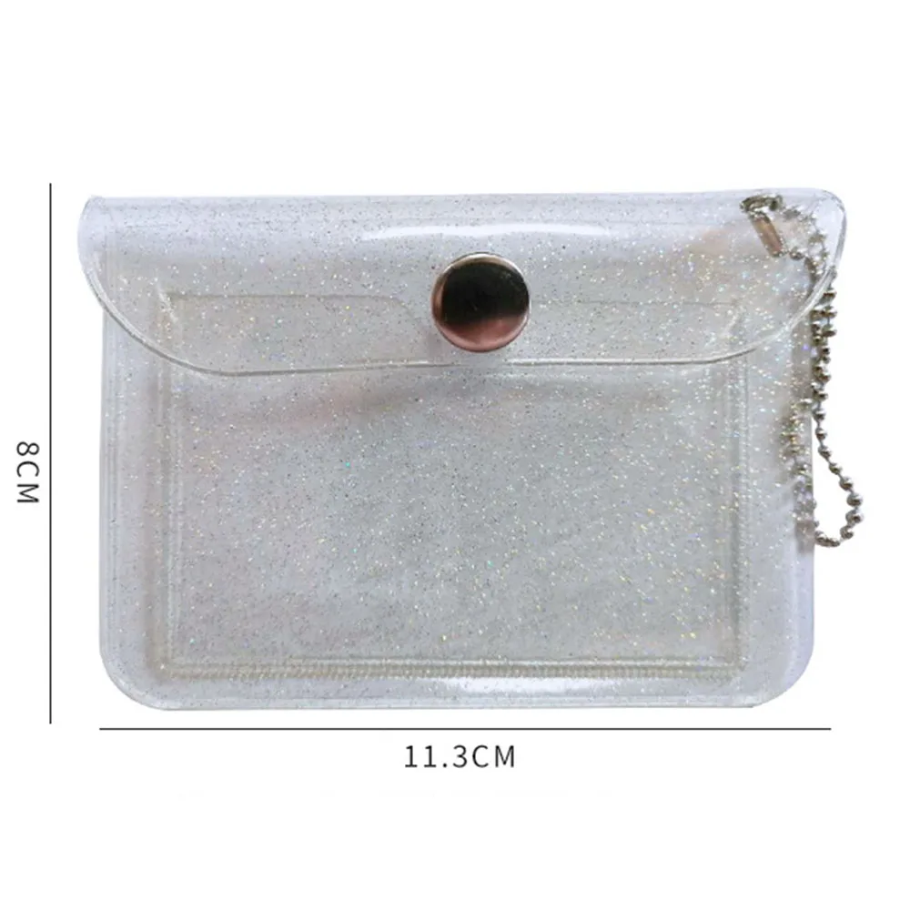 

Fashion Transparent Waterproof Pvc Women Card Case Business Card Holder Men Credit Card Bag Id Card Mini Wallet Girls Coin Purse