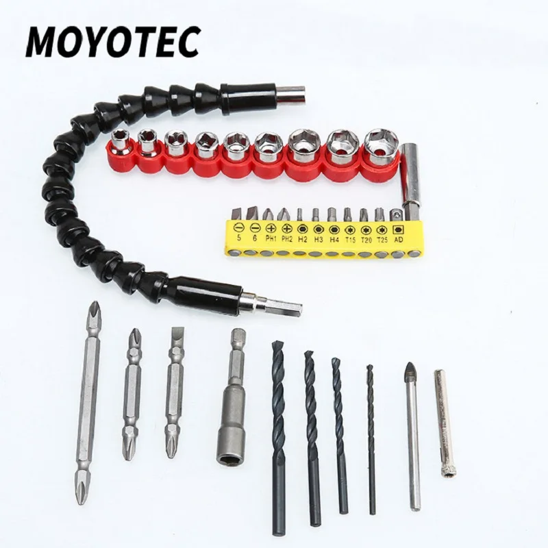 

32 Pcs Electric Drill Accessories Bit Holder With Magnetic Connect Drive Shaft Electric Drill Power Tool Accessories