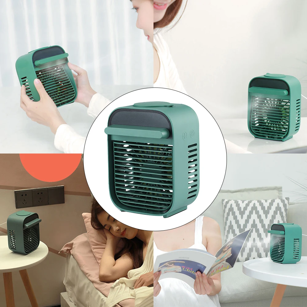 

Mini Air Conditioner USB Portable Air Cooler Humidifiers Low Noise Table Air Cooling Fan For Home Office Humidification Device