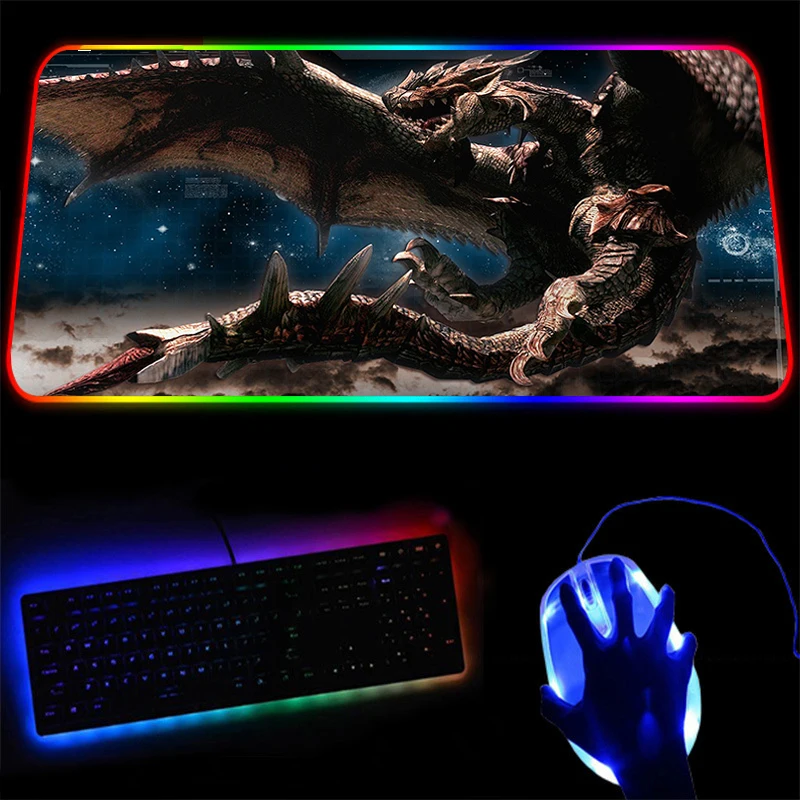 

Monster Hunter Cute Large Mouse Pad Big Mousepad Pattern Printing 30cmx60cmx2mm Gaming Gear Extra Large Desk Mat Custom