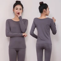 thermal underwear suit modal plus size solid color slim round neck base thermal wear women new sexy winter clothing