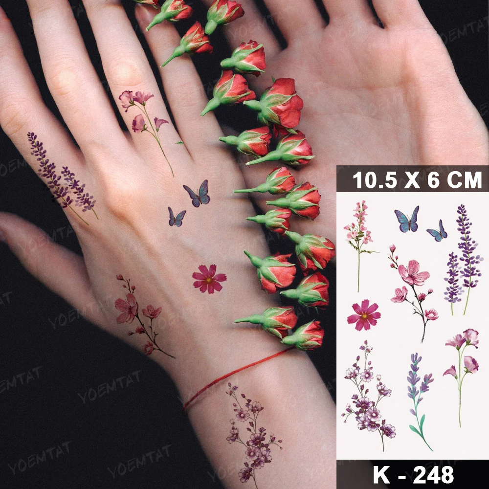 

Waterproof Temporary Tattoo Sticker Purple Geometric Linear Lavender Shoulder Arm Realistic Body Art Tatoo Woman Man Child Tatto
