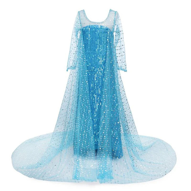 Frozen Queen Elsa Dress For Girls Fancy Halloween Party Cosplay Princess Costume for Kids Elsa Vestidos Children Clothes 2-12T