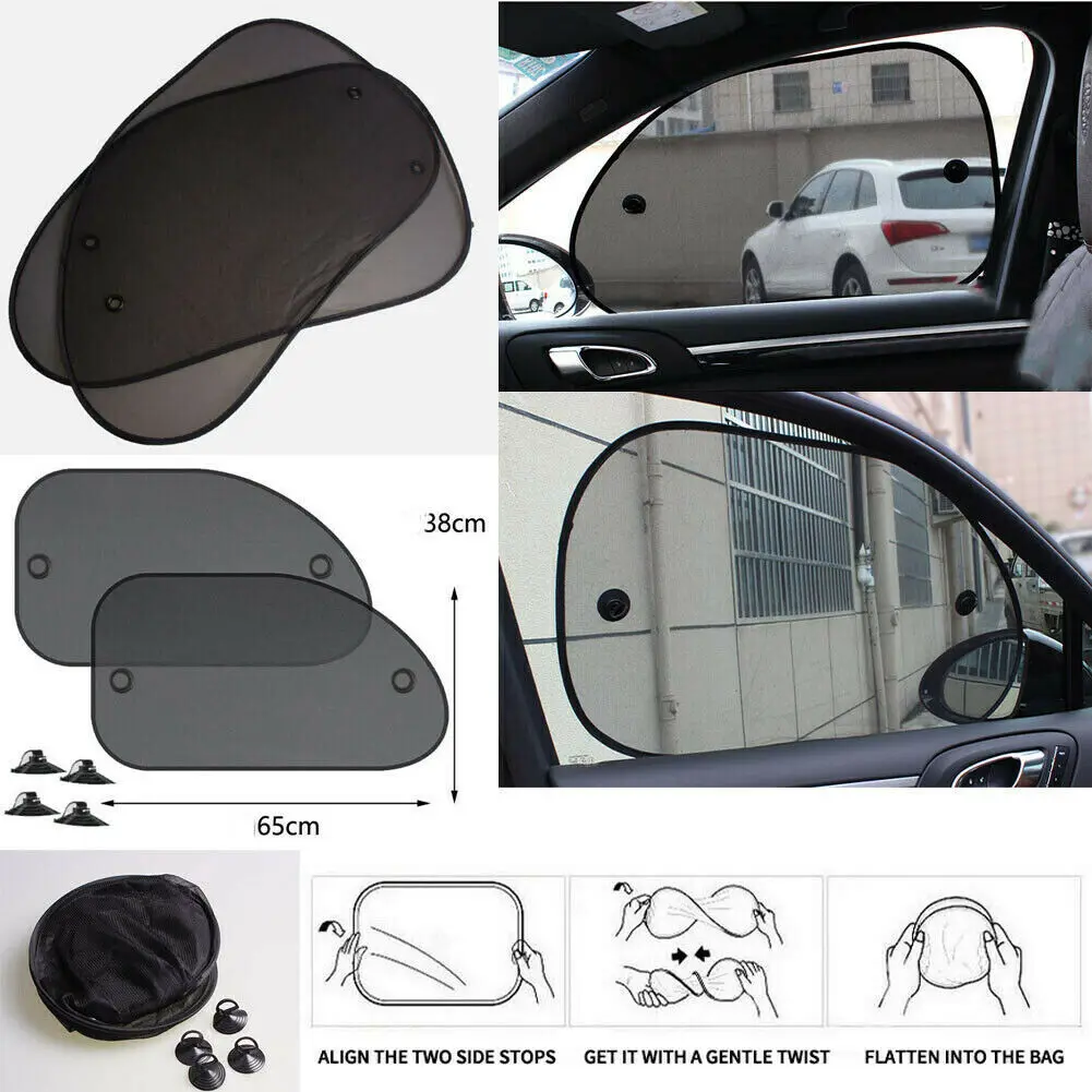 

Mesh Sun Visor Parts Sunshade Protection Replacement Covers Curtain Shield 65*38cm