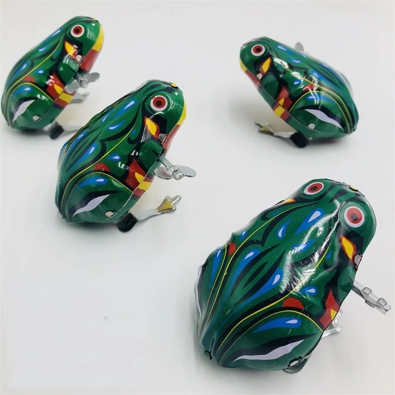 1 шт. Детские Классические оловянные заводные игрушки Прыжки лягушка винтажная