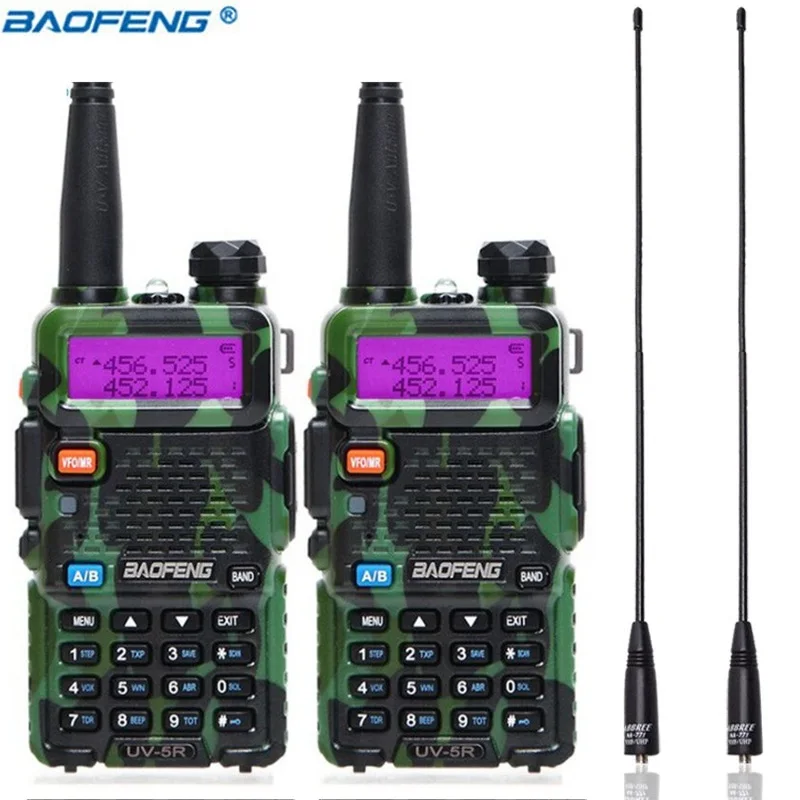 camo 771 antenna 2 шт. Baofeng UV-5R Портативная радиостанция 5 Вт 128CH VHF UHF Двухдиапазонная UV5R двухсторонняя радиостанция для охоты Ham CB радио - Цвет: camo 771 antenna