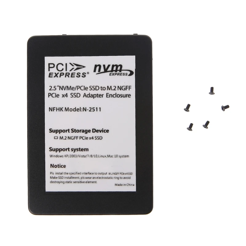 Корпус жесткого диска U.2 для NGFF M.2 M Key PCIE SSD адаптер корпуса материнской платы