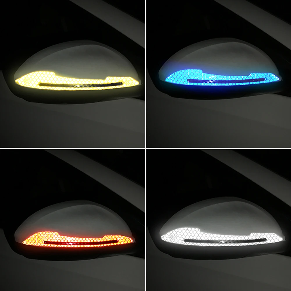 2 Pieces Car Reflective Strip Anti-collision Warning Tape Car-styling Rearview Mirror Stickers Safety Mark | Автомобили и