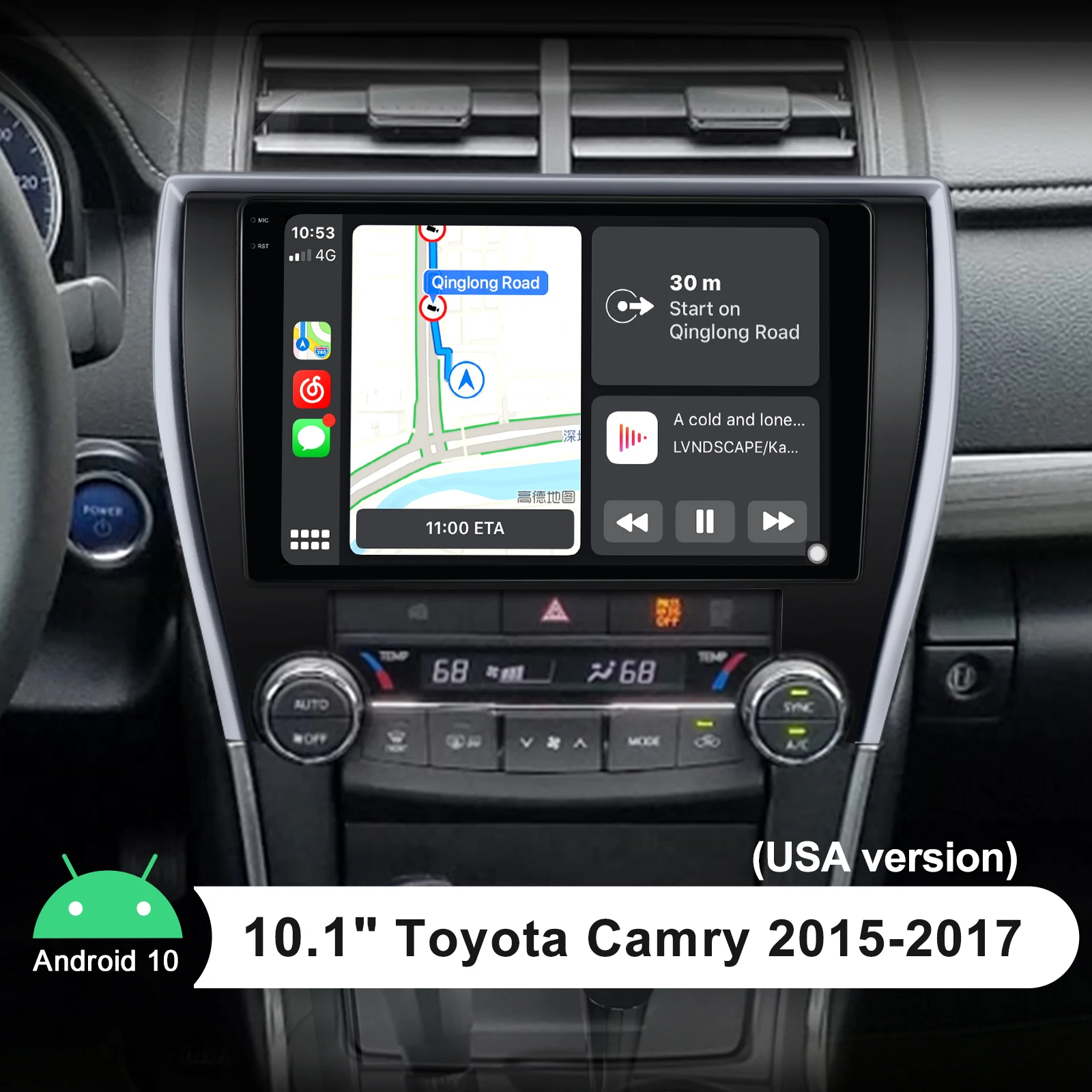 

Central Multimedia 1 din Android Auto 10.1" Radio Tape Recorder Autoradio 4G For Toyota Camry 2015-2017 Support Reversing Camera