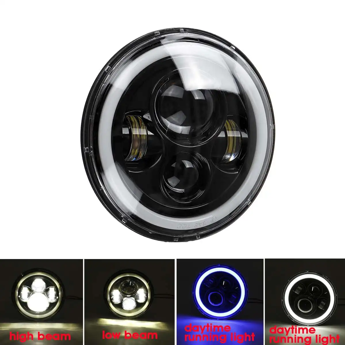 7 дюймов круглый светодиодный фары Hi/Low Beam Halo Ring angel eyes для Jeep/Wrangler Off Road 4x4 для Suzuki samurai