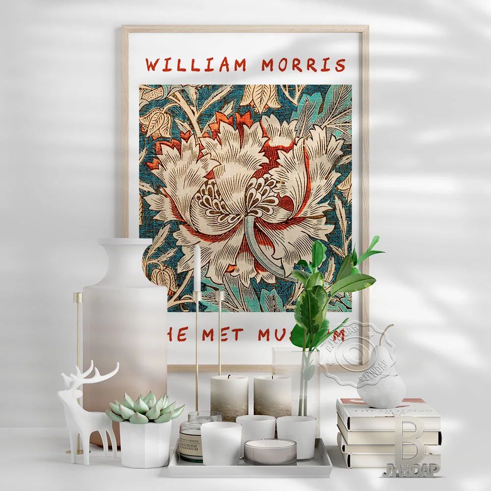 Фото Выставочный постер William Morris The Met Museum, скандинавский цветочный настенный художественный принт, наклейки на стену с растительным узором, декор для детской комнаты №3