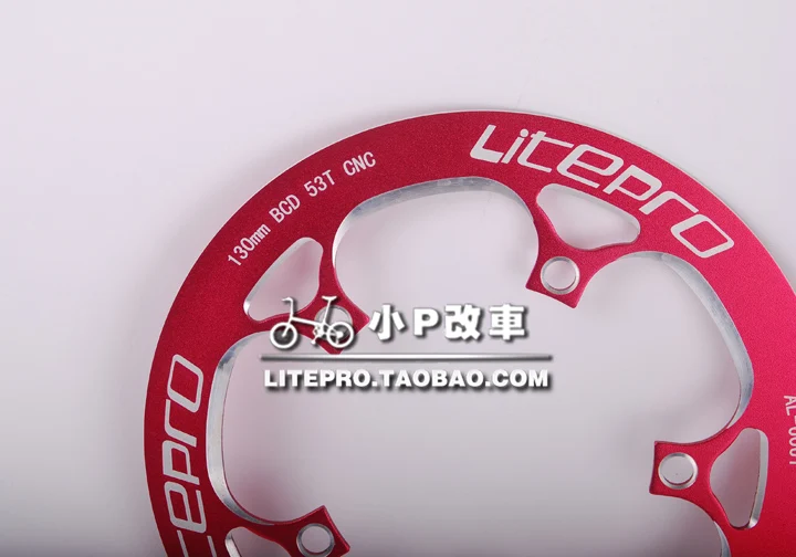 Litepro складной велосипед цепь кольцо полный CNC Сделано Красный 53T BCD 130 мм части