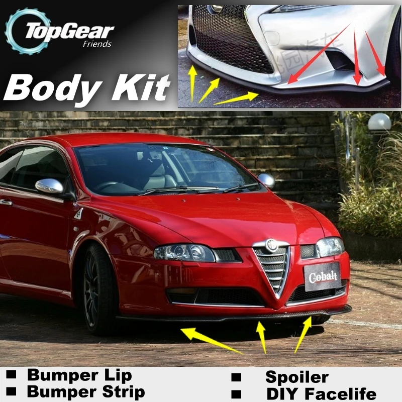 

Дефлектор губ для бампера, губы для Alfa Romeo GT AR 2003 ~ Onwork, передний спойлер, юбка для TOPGEAR Friends, тюнинг автомобиля/комплект кузова/полоса