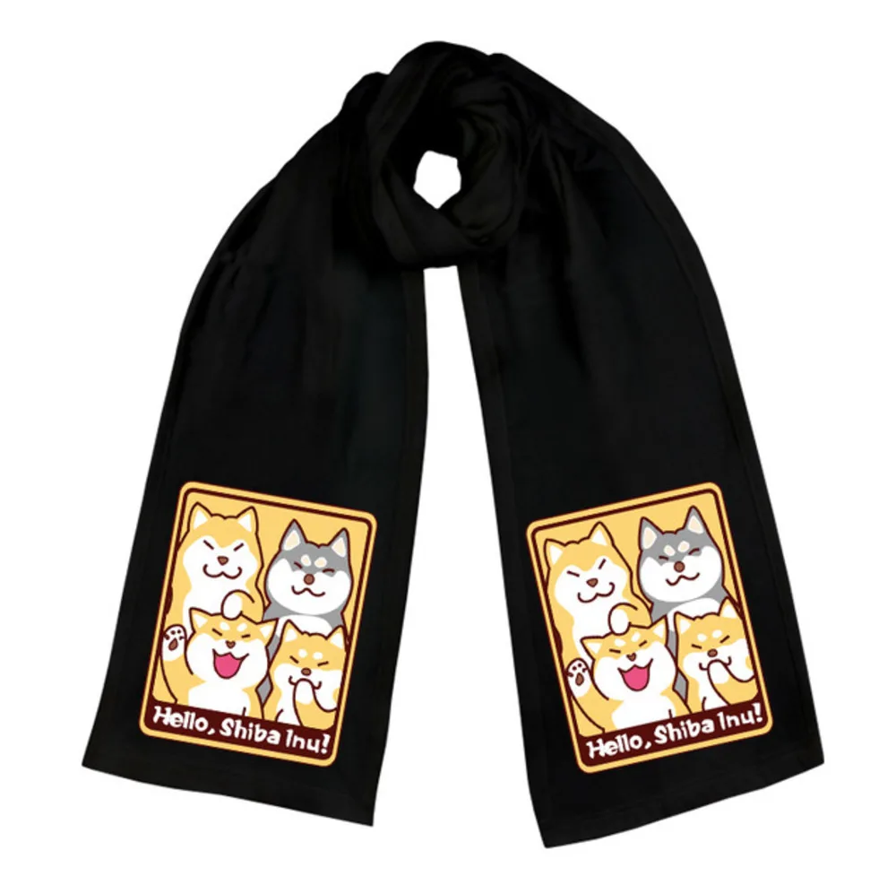 

Shiba Inu Winter Unisex Scarf Anime Cosplay Neckerchief Kawaii lovely Velvet Scarf Doge Cartoon Anime Style Warm Neckerchief