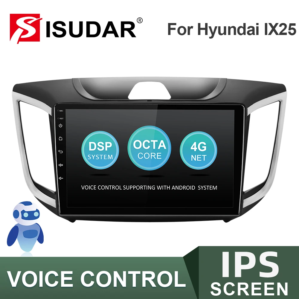 Авторадио ISUDAR V57S Android для Hyundai/IX25/Creta 2015 2019 Автомобильный мультимедийный плеер GPS