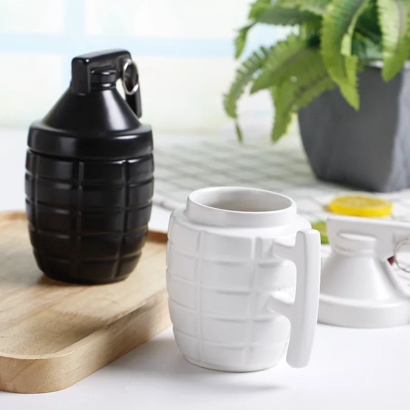 Personalized Creative Bomb cup Large Capacity Mug Coffee 3D Three-dimensional Ceramic With cover water | Дом и сад