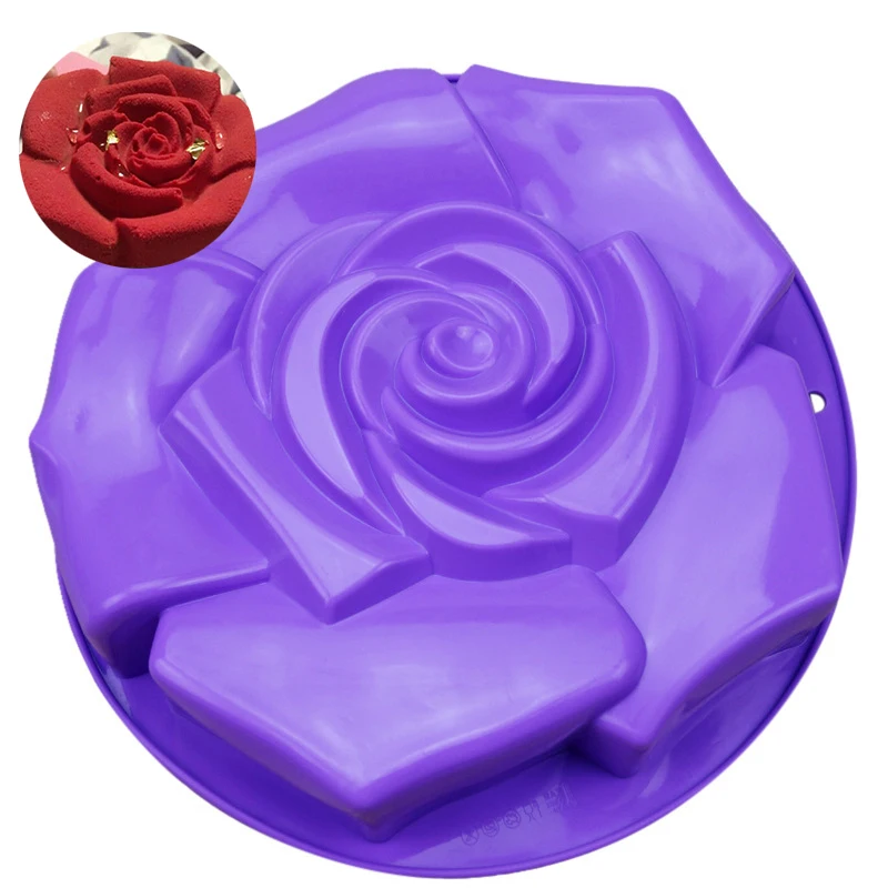 Силиконовая форма для выпечки торта в виде цветка розы жестяная антипригарная |