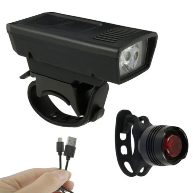 

Tocawe Mountain Cycle Front Back Headlight Lamp Flashlight Front Headlight + Rear Taillight Bicycle Flashlight Warning Lights