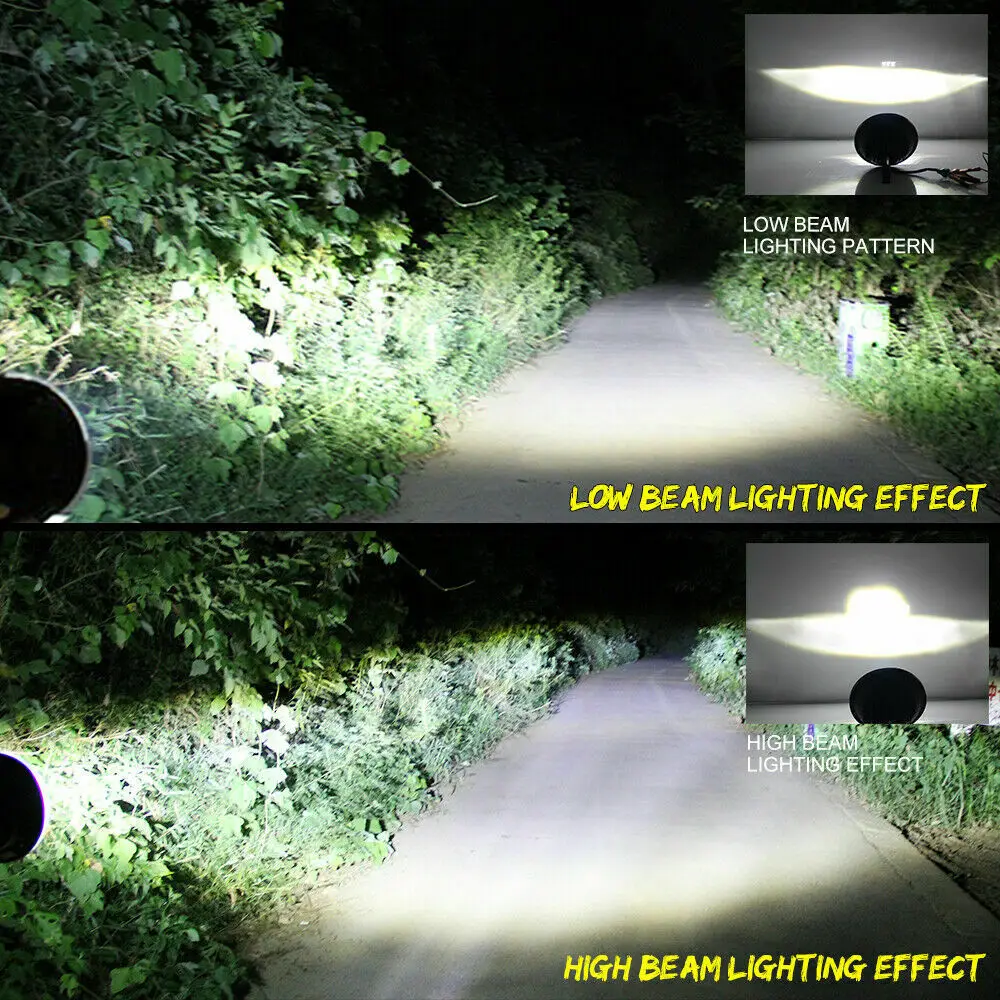 Круглый светодиодный налобный фсветильник рь 400 Вт 7 дюймов Ближний/Дальний свет