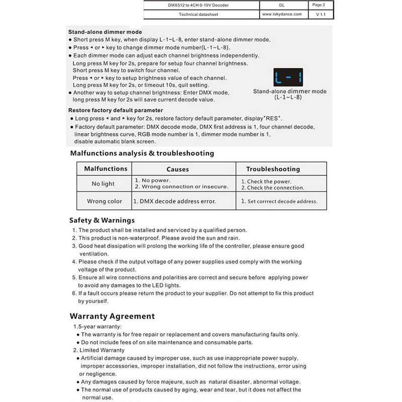 DMX512 для 4CH 0-10В декодер светодиодный диммер сигнала 0-10V RGB/RGBW контроллер 4 канала 5-24V