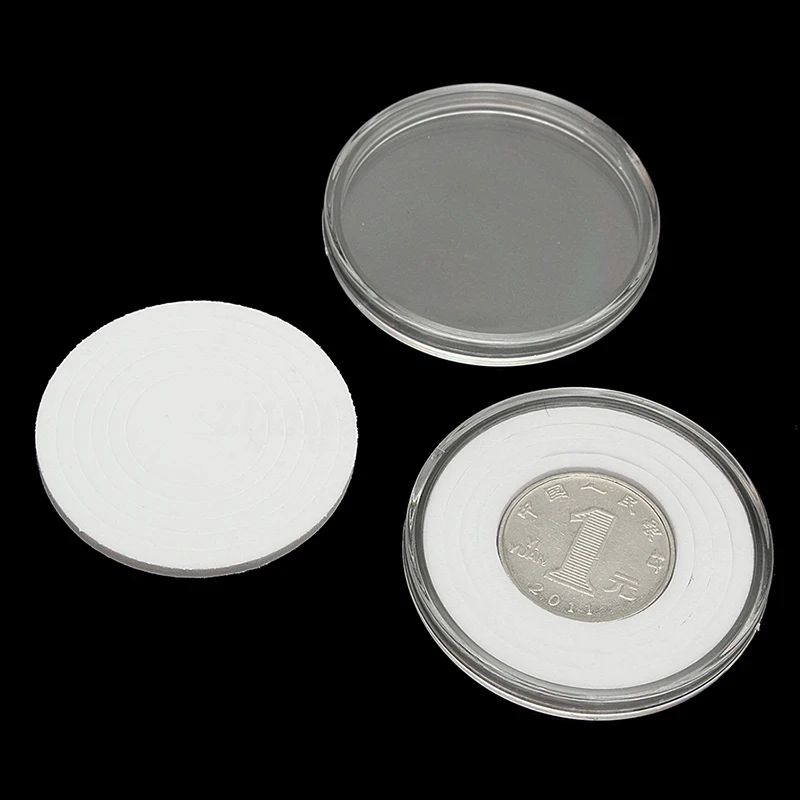

20 pcs 46mm Coin Cases Holder Applied Clear Round Storage Box