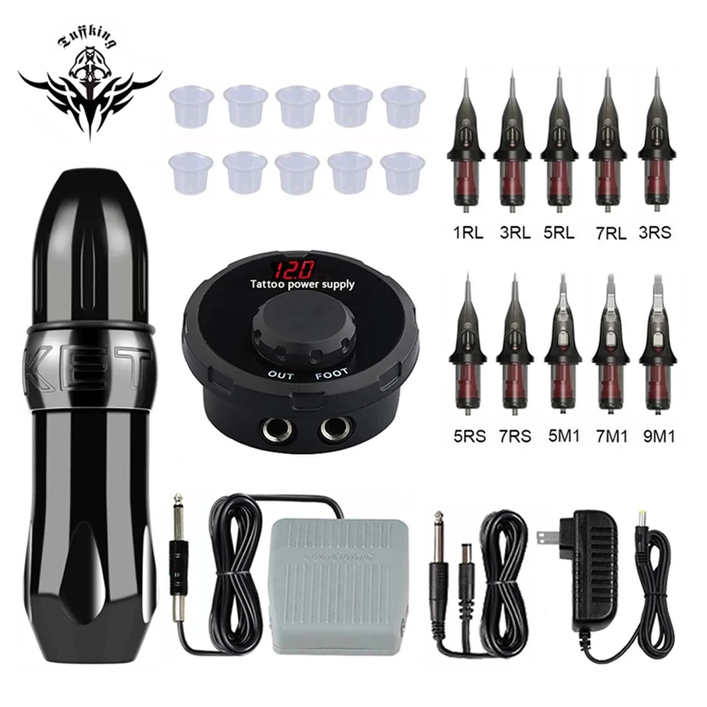 Полный комплект машины для татуировки ЖК дисплей Мощность езды на велосипеде с