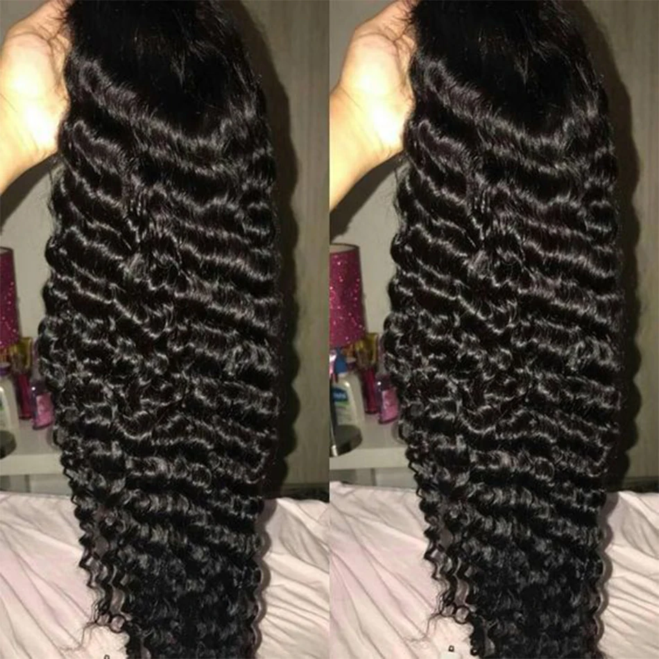 

HD Deep Wave Frontal Wig 13x4 Loose Deep Wave Wig 32 Inch Lace Frontal Wig Human Hair Wigs For Women Pre Plucked Brazilian Remy