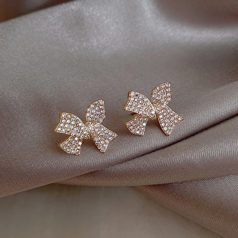 

925 Silver Bow Earrings Earrings Party Luxury Temperament Earrings Sexy Women Jewelry Fashion Korean Fashion Earring Long