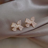 925 silver bow earrings earrings party luxury temperament earrings sexy women jewelry fashion korean fashion earring long