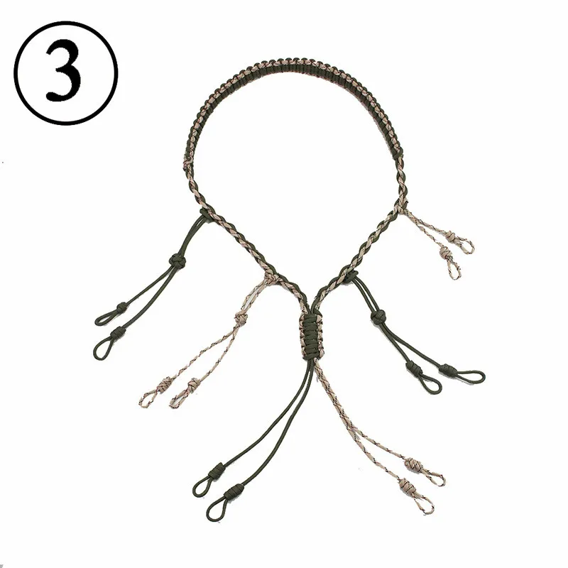 

Hunting Duck Call Lanyard Cord Hunter Game Call Lanyard Hunting Decoy Rope With 12 Loops Adjustable Wild Bird Whistle Tools