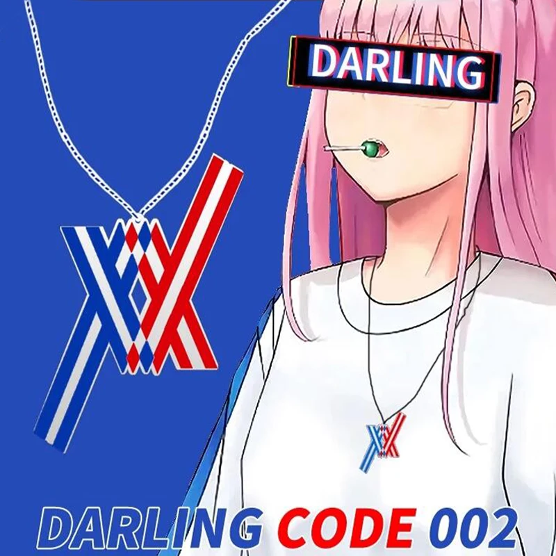 

Anime Darling In The Franxx Zero Code 002 Necklace Pendant Cosplay Jewelry Necklaces Metal Accessories Costume Prop Xmas Gift
