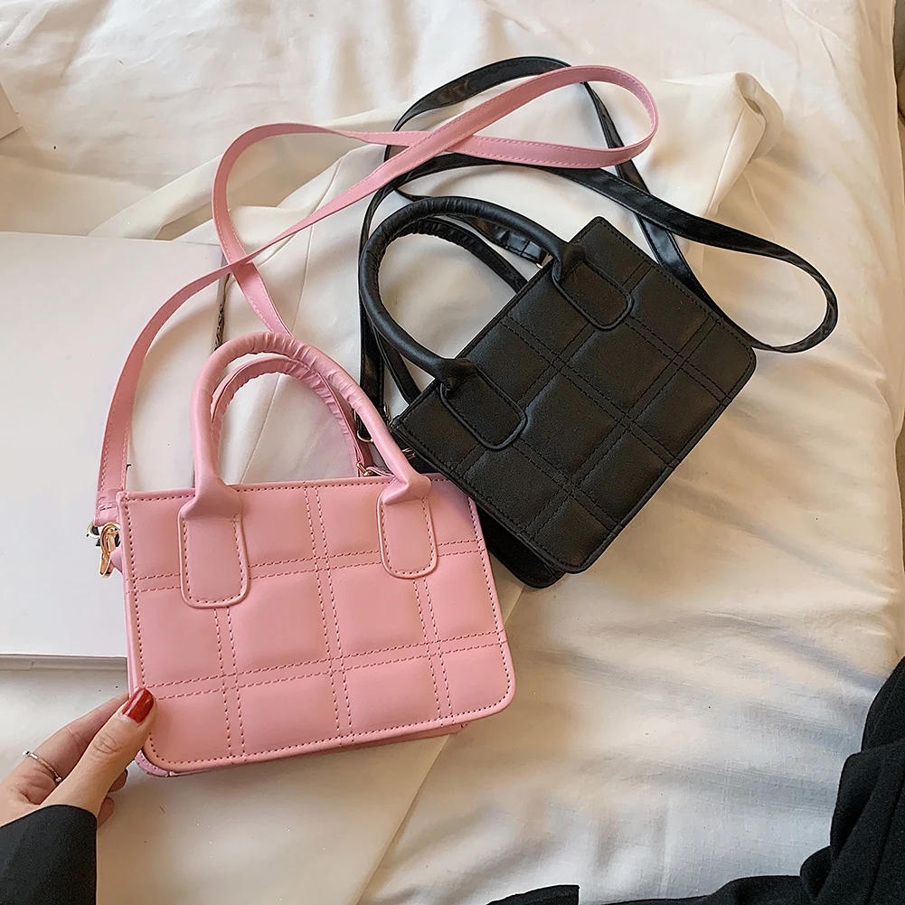

Fashion Women PU Leather Lattice Pattern Shoulder Crossbody Messenger Bag Casual Ladies Solid Color Mini Purse Handbags