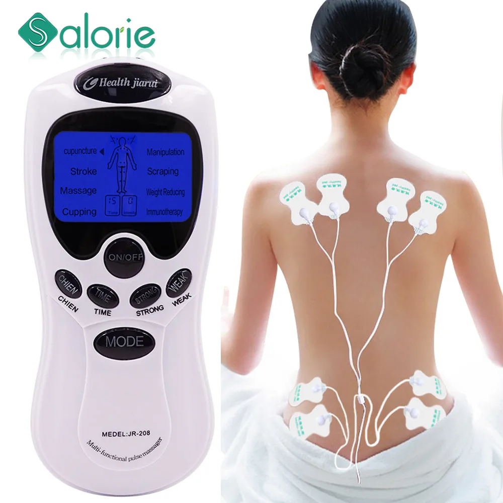 Электронный Тенс акупунктуры массаж шеи и тела Цифровая терапия машина для спины