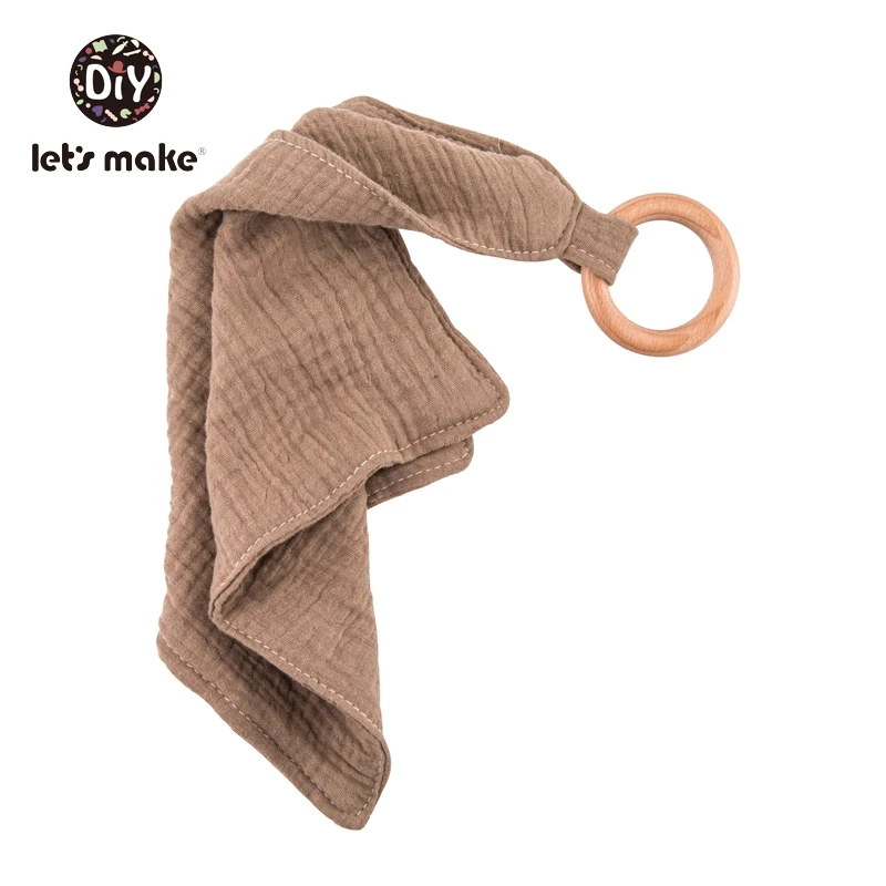 ring bib brown Давайте сделаем деревянный зубопрорезыватель соски зажимы цепь держатель для соски слюни нагрудники животное Дерево грызун 1 шт. Подарочная коробка Детские Прорезыватели - Цвет: ring bib brown