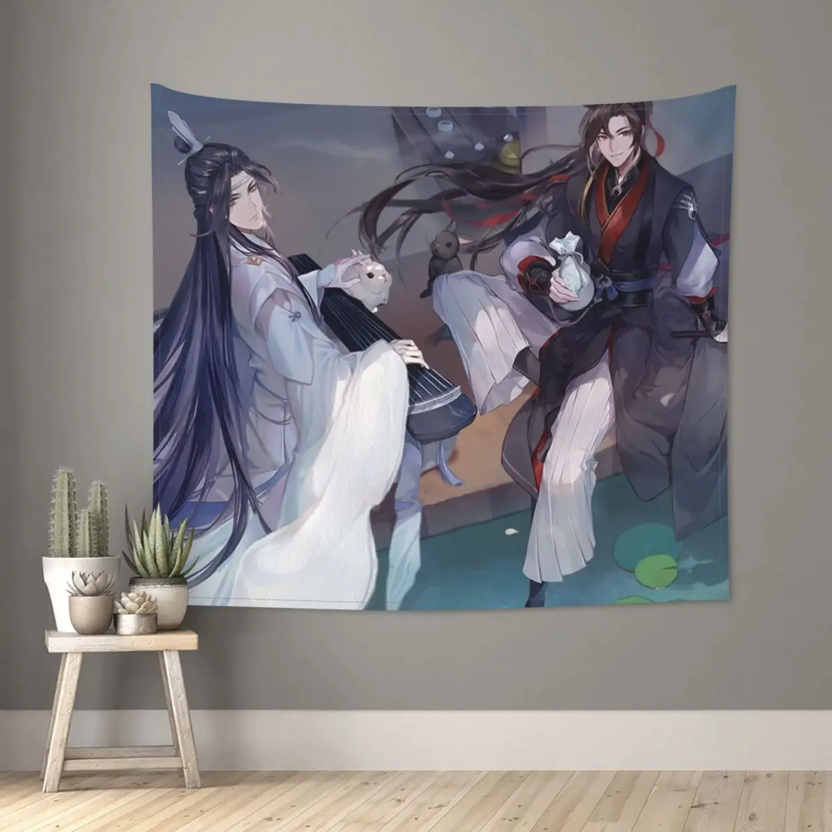 

The Untamed Wei Wuxian Lan Wangji Tapestry Hippie Wall Hanging Room Decoration Background Cloth Psychedelic Wall Tapestry