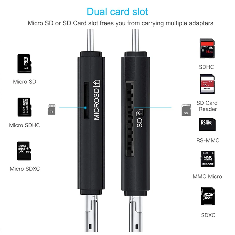 Universal 3 in 1 Card Reader Type C & Micro USB & USB to Micro SD TF USB OTG Adapter Smart Memory Microsd Cardreader For iPad PC