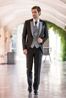 mens one click best man peak lapel groom tuxedo mens suit weddingpromdinner best man suit jacket jacket pants vest