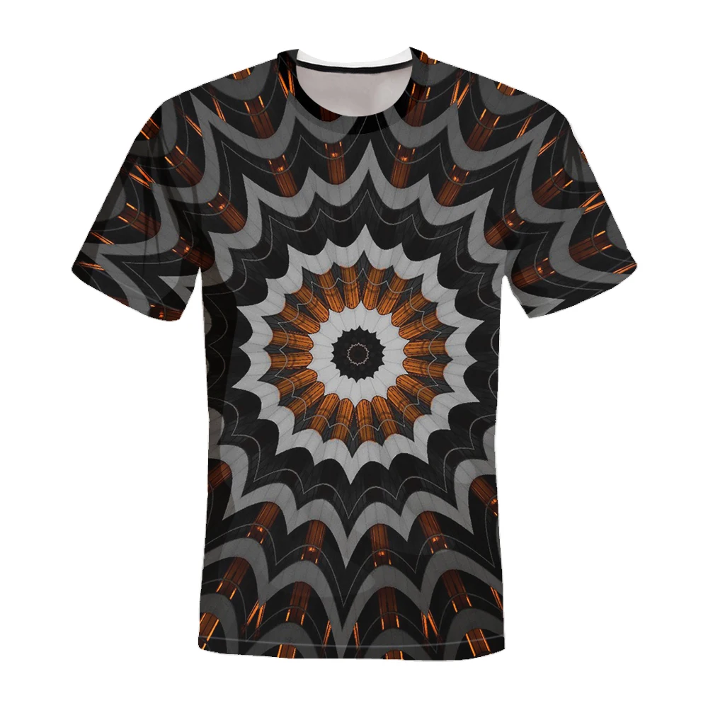 

Новинка лета 2021, Мужская футболка с градиентным небом, Мужская футболка с фантазийным калейдоскопом, Мужская футболка большого размера с ко...