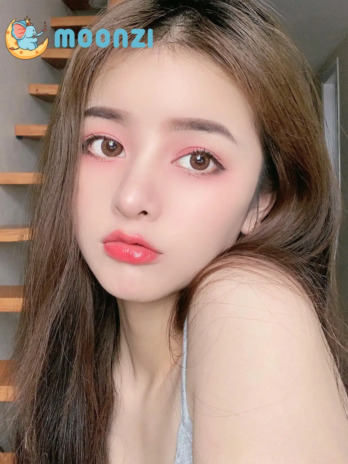 moonzi rose golden contact lens small beauty pupil colored contact lenses for eyes annually yearly degrees myopia prescription free global shipping