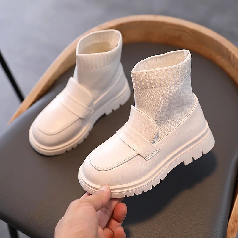 Осенняя Модная вязаная зимняя обувь для девочек Детские ботинки Коллекция 2021