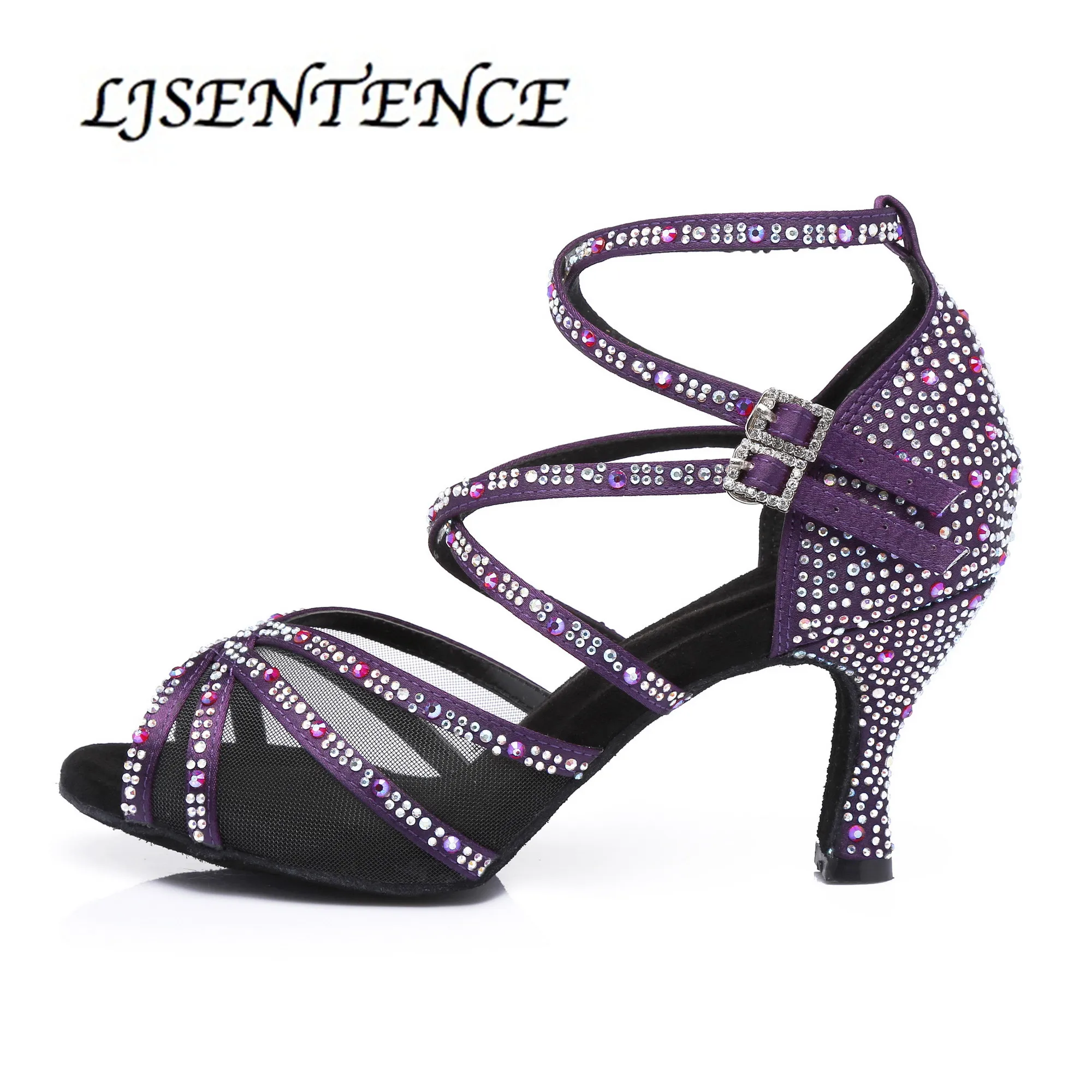 Модные туфли для латинских танцев со стразами женские бальных цвет розовый цвета