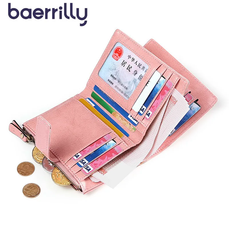 Genuine Leather Womens Wallets And Purses Coin Purse Girl Short Clutch Bags Card Holder Small Purses Carteira Feminina