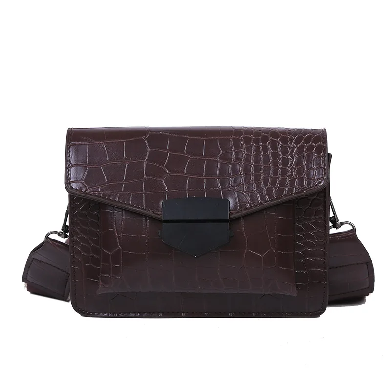 

2020 new mini handbags women fashion ins ultra fire retro wide shoulder strap messenger bag purse simple style Crossbody Bags