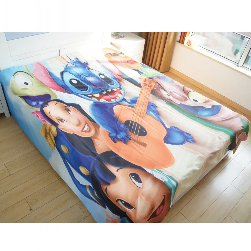 Комплект постельного белья Cartoo Lilo and Stitch 3 шт. Одноместный двойной полный королева