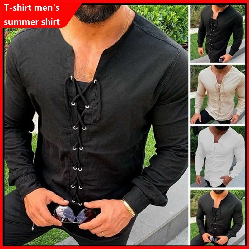 

T-shirts Men's Summer Shirts, Men's Cotton T-shirts, Family Pirate Warrior Jackets, Casual Shirts, Men's Stage Party Clothes