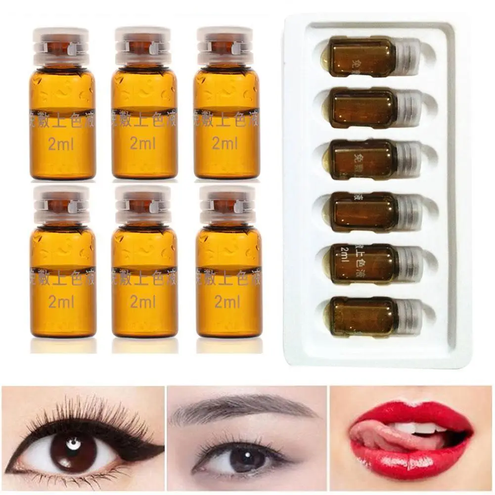 

6 Bottles Effective Fixed Color Microblading Eyebrow Makeup Numbing Anesthetic Makeup Permanent Lips Supplies Tattoo Liquid I3D7