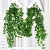 220cm artificial green plants ivy vine grape leaves begonia leaves plastic rattan string home garden party wedding decoration