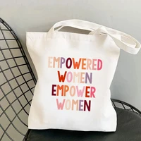 shopper girl power empowered women empower women bag harajuku women shopping bag canvas shopper bag girl handbag tote lady bag