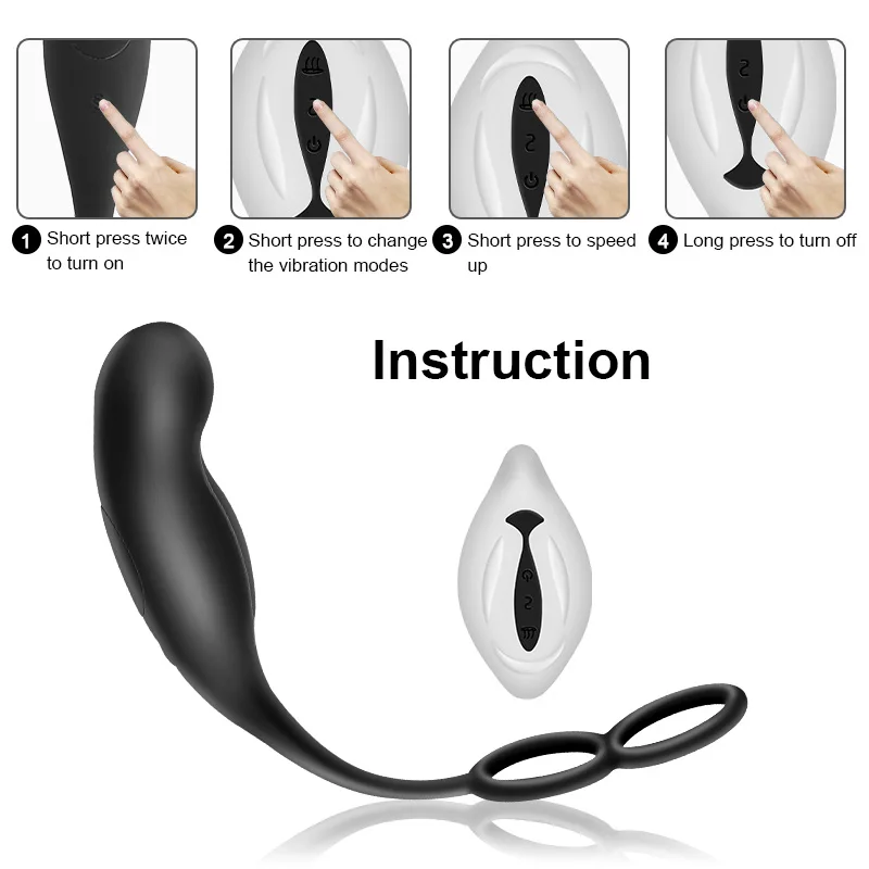 GUIMI массажер простаты вибратор с кольцом вибро анальная пробка гей секс игрушки